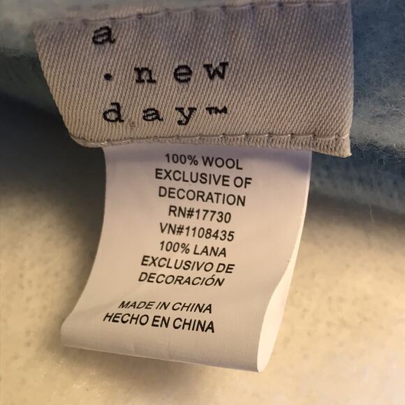 A New Day Pale Blue Wool Cap. OS - Picture 4 of 4